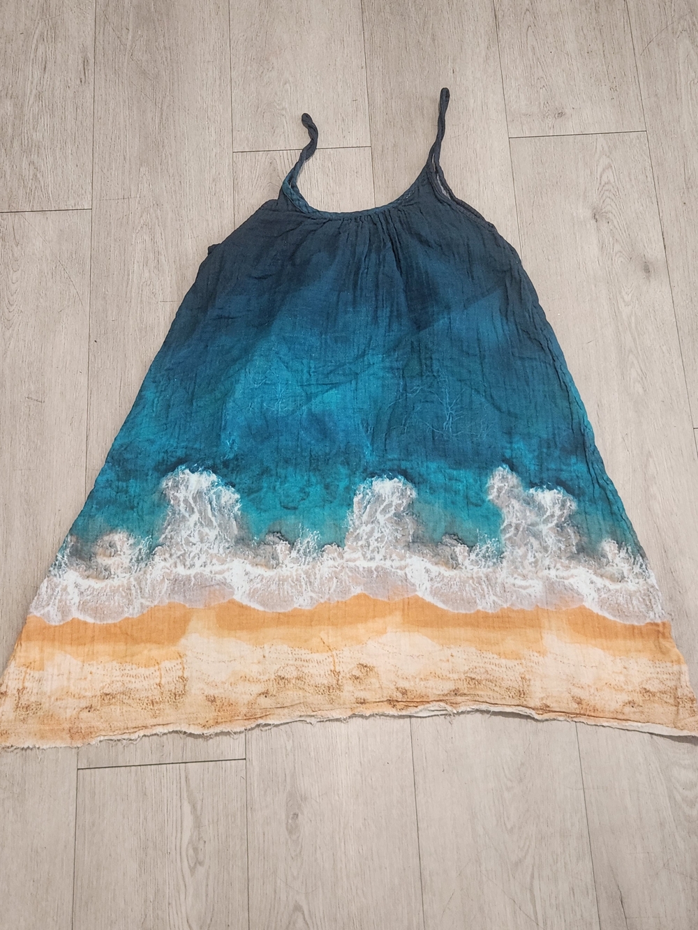 Natural Life Ocean Wave Beach Cover Up Dress XS